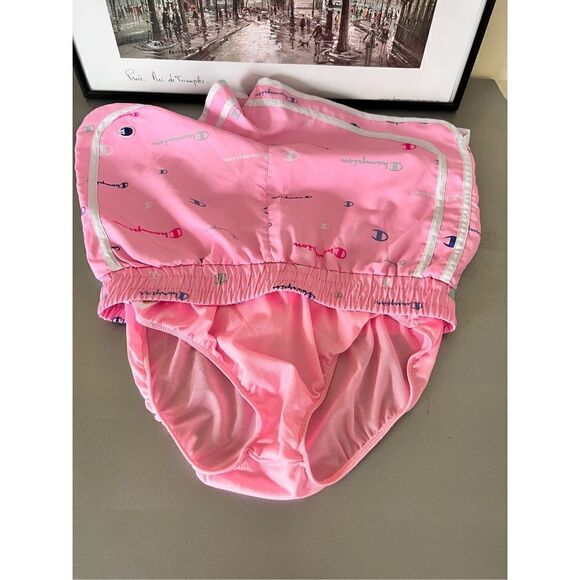 Champion Pink Candy 'Champion' Script Varsity Shorts - Picture 7 of 9